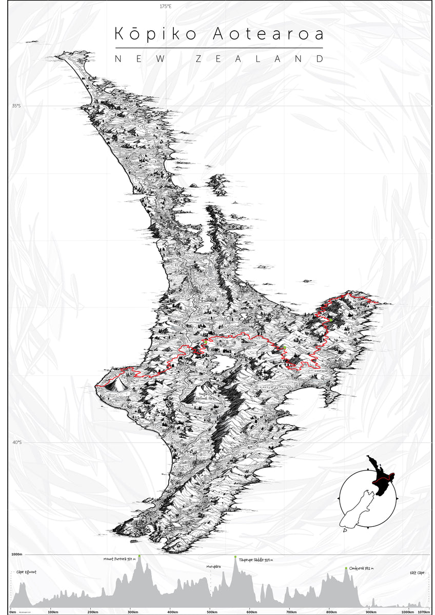 Kōpiko Cycle Trail – Denise Map Art
