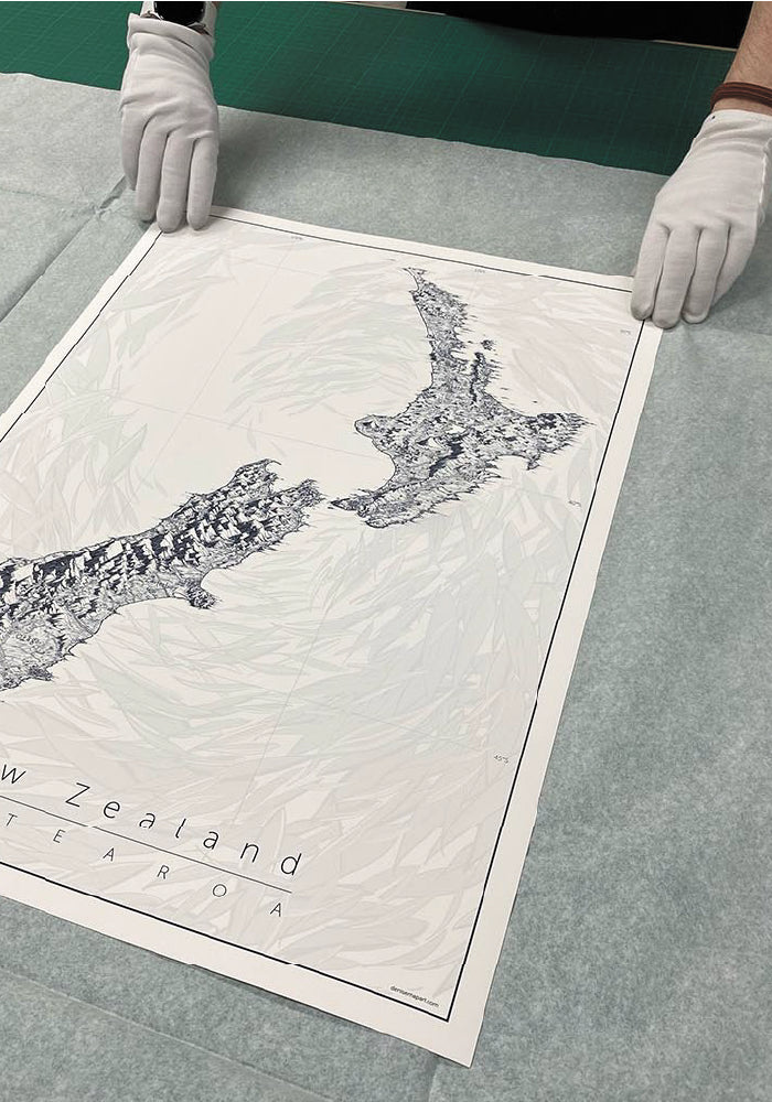 Hand-drawn maps packaged with love