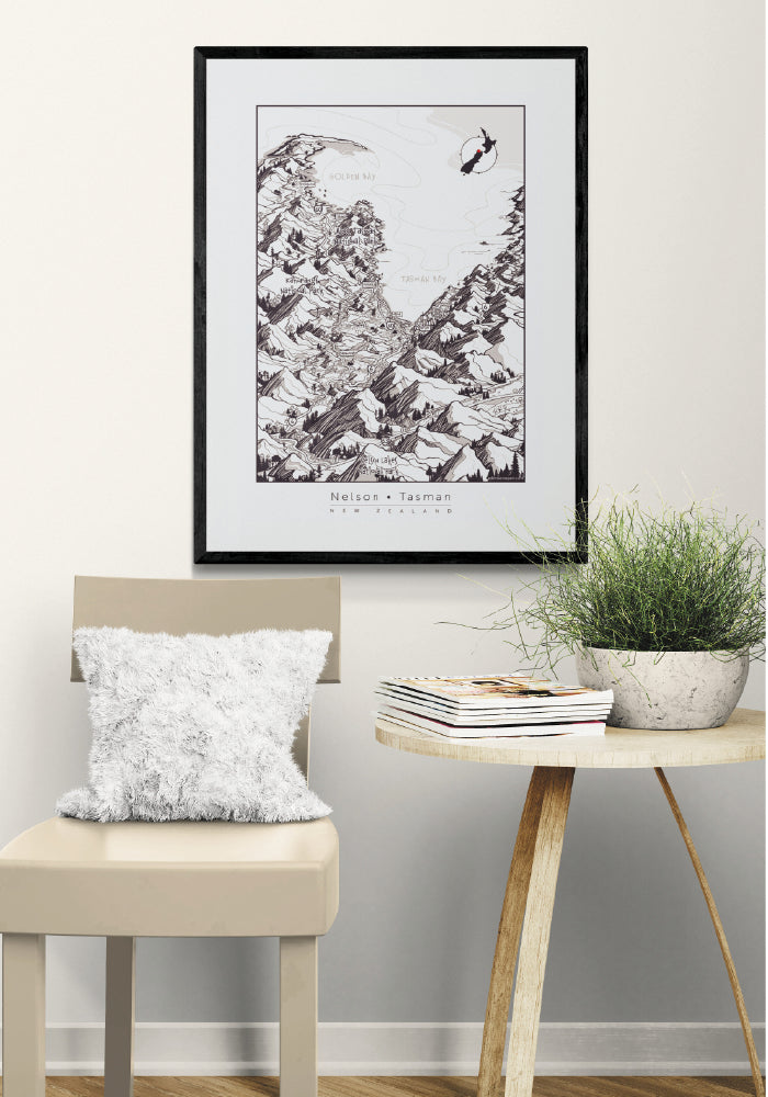Nelson Tasman map for homes with frame