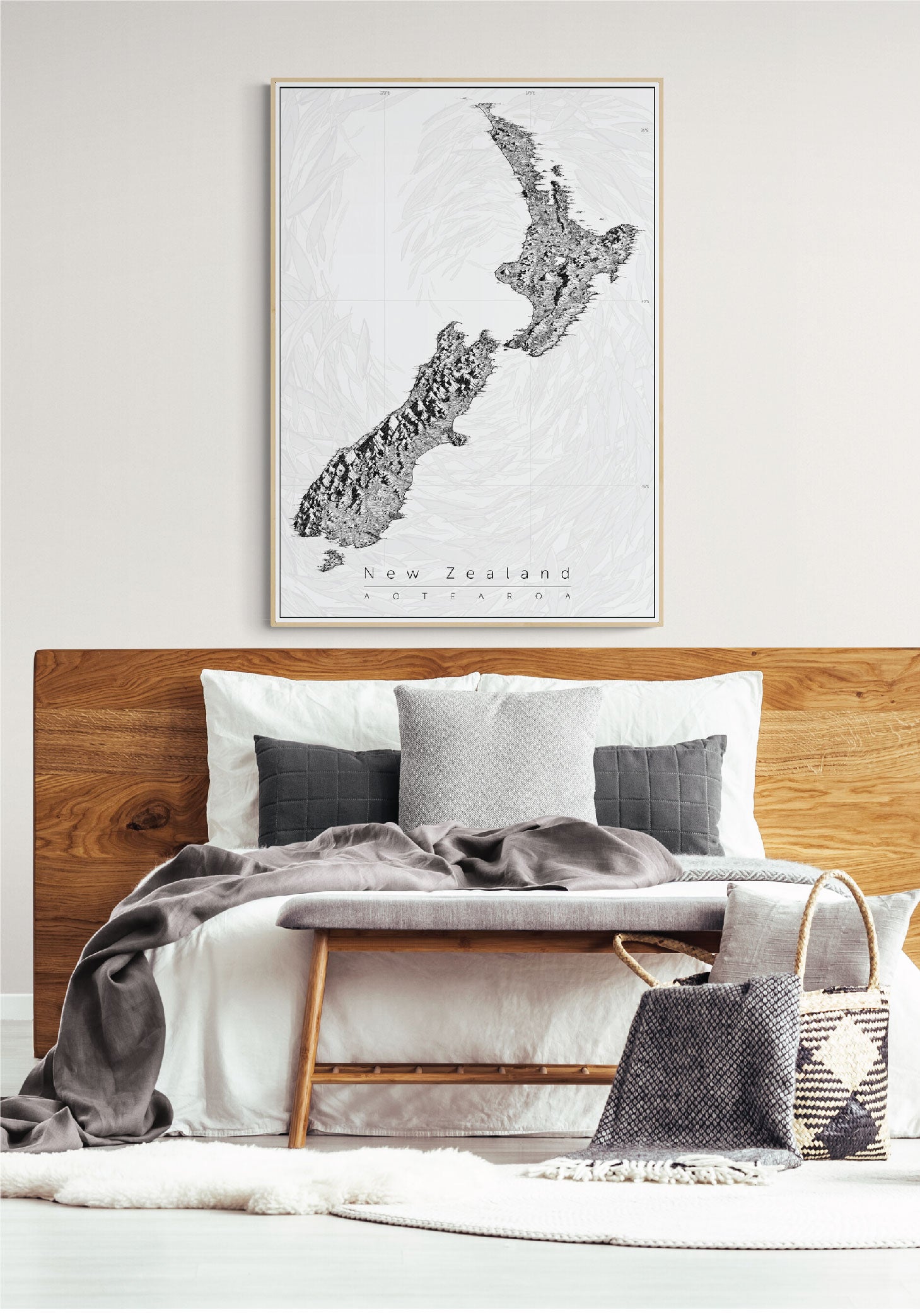 New Zealand map art is a great choice for any interior design or home décor. 