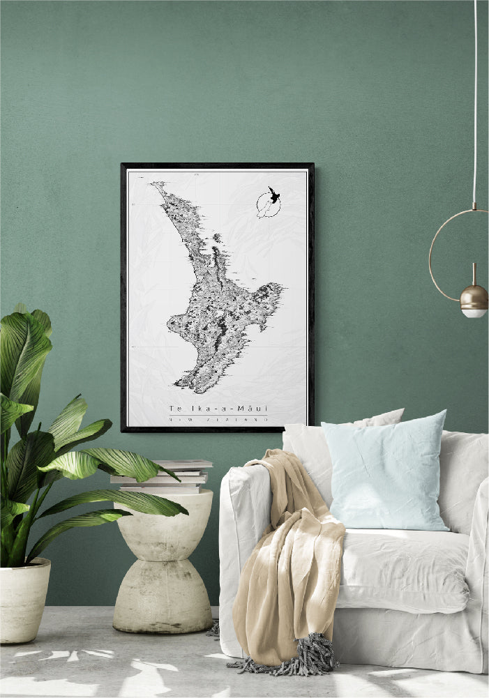 New Zealand map art is a great choice for any interior design or home décor. 