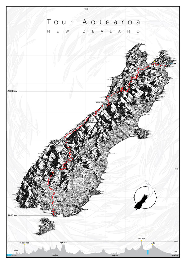 Tour Aotearoa Cycle Trail in the South Island, New Zealand , includes other cycle trails like the West Coast Wilderness Trail and Around the Mountains