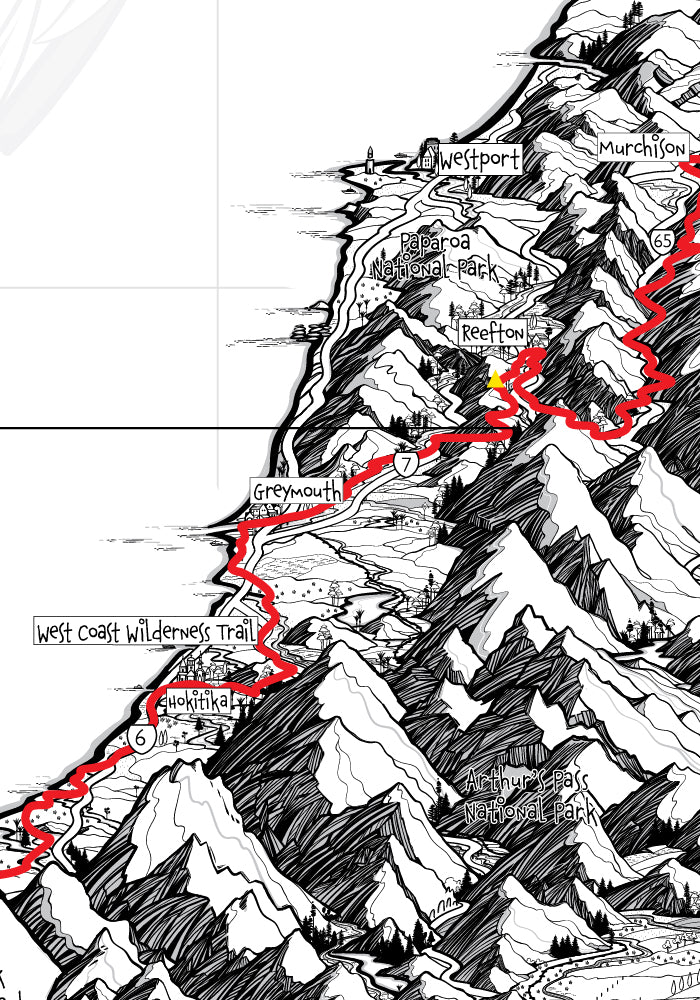 Cycle the Tour Aotearoa Cycle Trail in the South Island, New Zealand which includes the West Coast Wilderness Trail.